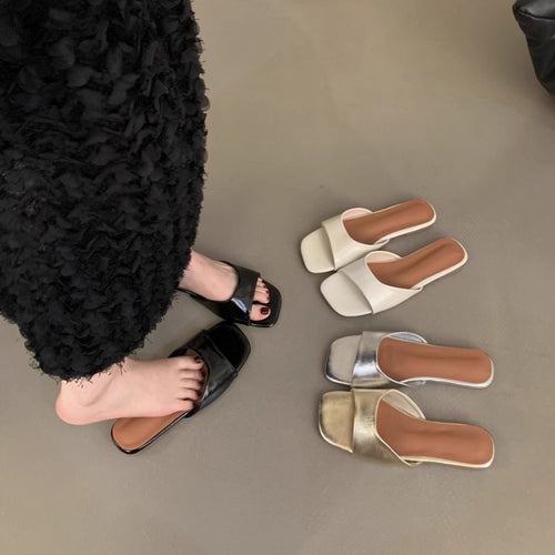 Damen modische Slide-Pantoletten mit elegantem Riemen und bequemer Fußbettgestaltung EB