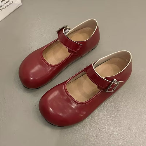 Damen elegante Mary Jane Ballerinas mit verstellbarem Riemen und robustem Fußbett EB