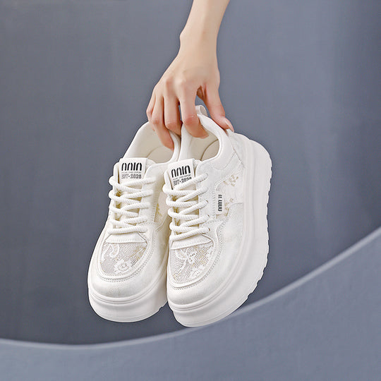 Damen modische Sneakers mit floralen Akzenten und dämpfender Sohle EB