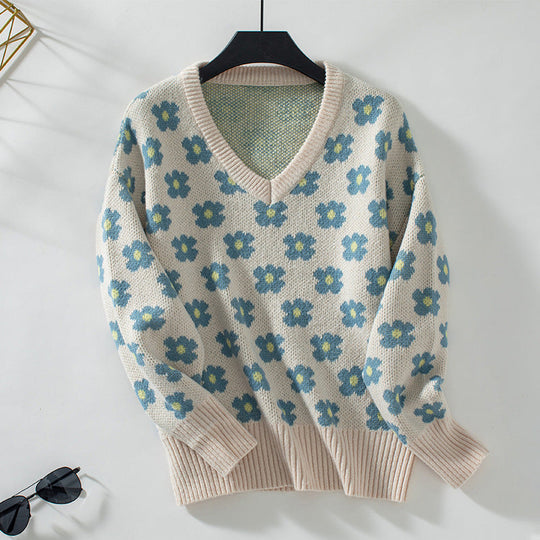EB | Strickpullover mit Blumenmuster