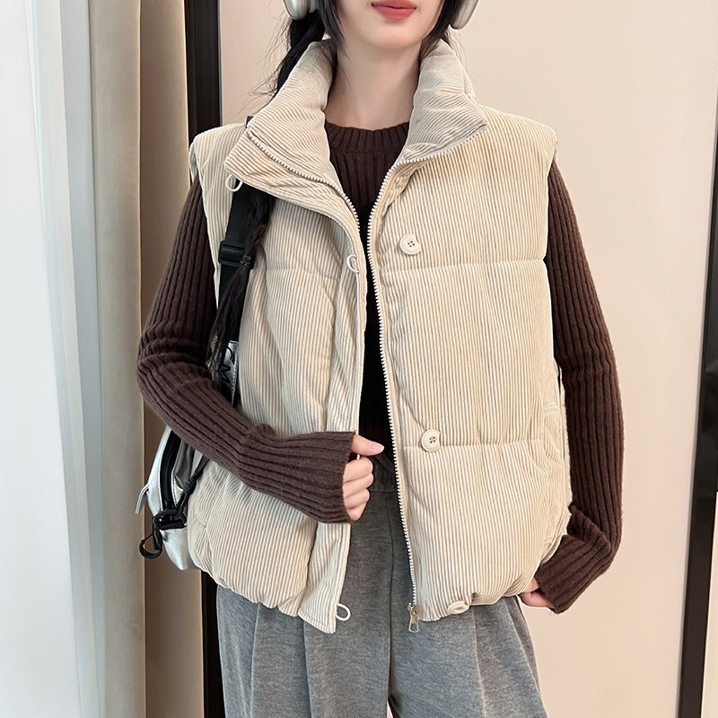 Damen Kuschelige Steppweste mit hohen Taschen EB
