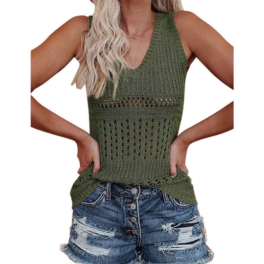 Damen Stricktanktop mit vielseitigem Lochmuster EB
