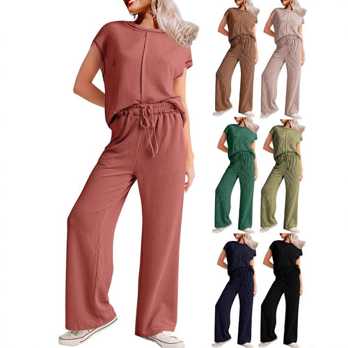 Damen lässiges Jumpsuit mit weit geschnittenem Bein und elastischem Bund EB