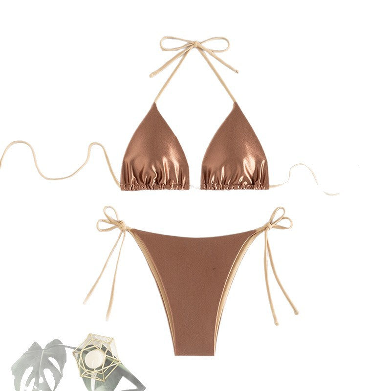 Damen Triangel-Bikini mit eleganten Schnüroptik EB