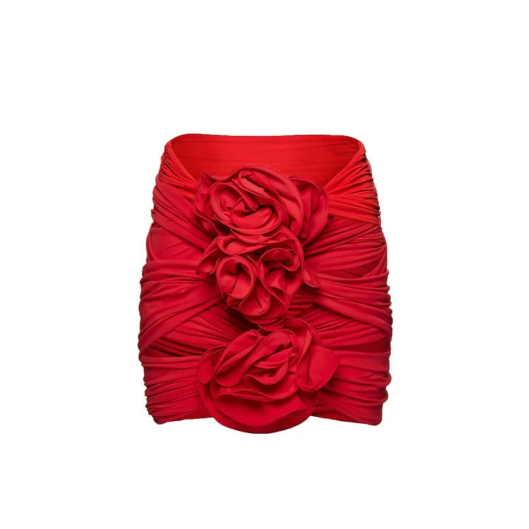 Damen Einteiler Badeanzug mit voluminösen Blumenapplikationen EB