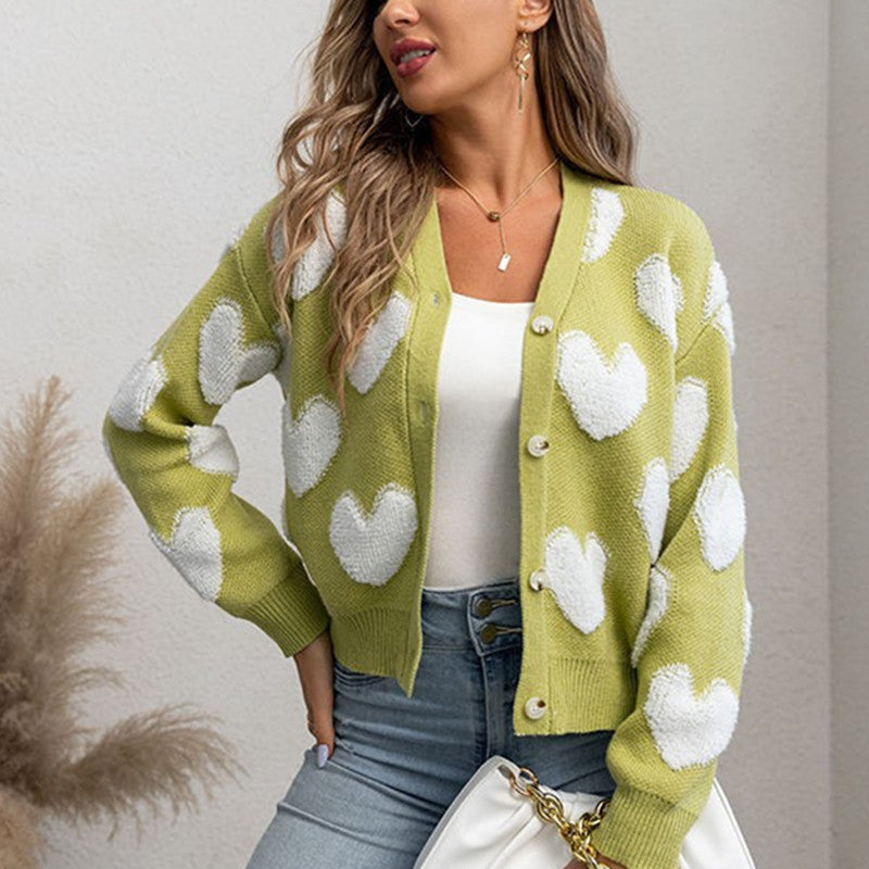 Damen Herz-Design cardigan EB