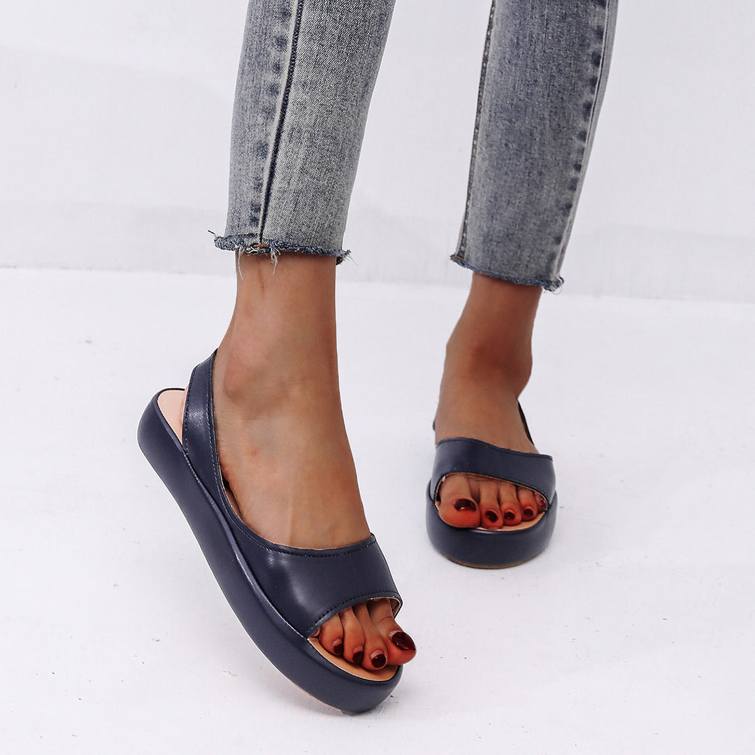 Damen Komfortable Offene Sandalen mit elastischem Riemendesign EB