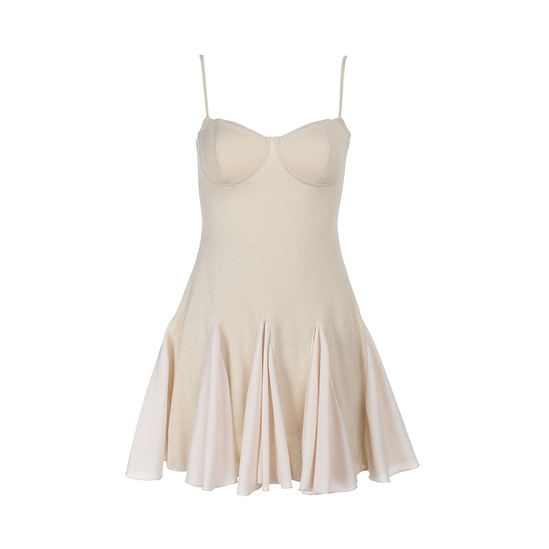 Damen Skaterkleid mit elegantem Bustier-Oberteil und Rüschen EB