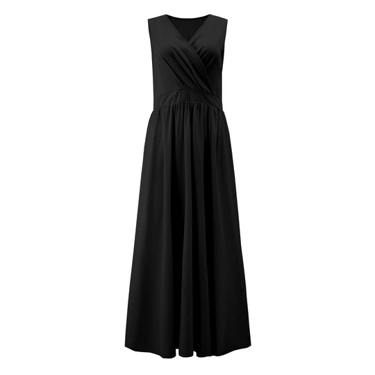 Damen Elegantes Maxikleid mit raffiniertem Wickeldesign und fließendem Stoff EB