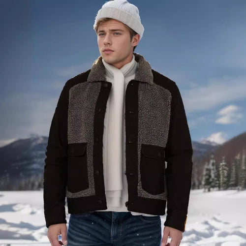 Herren vielseitige und stylische Outdoor-Jacke mit Teddyfell-Elementen EB