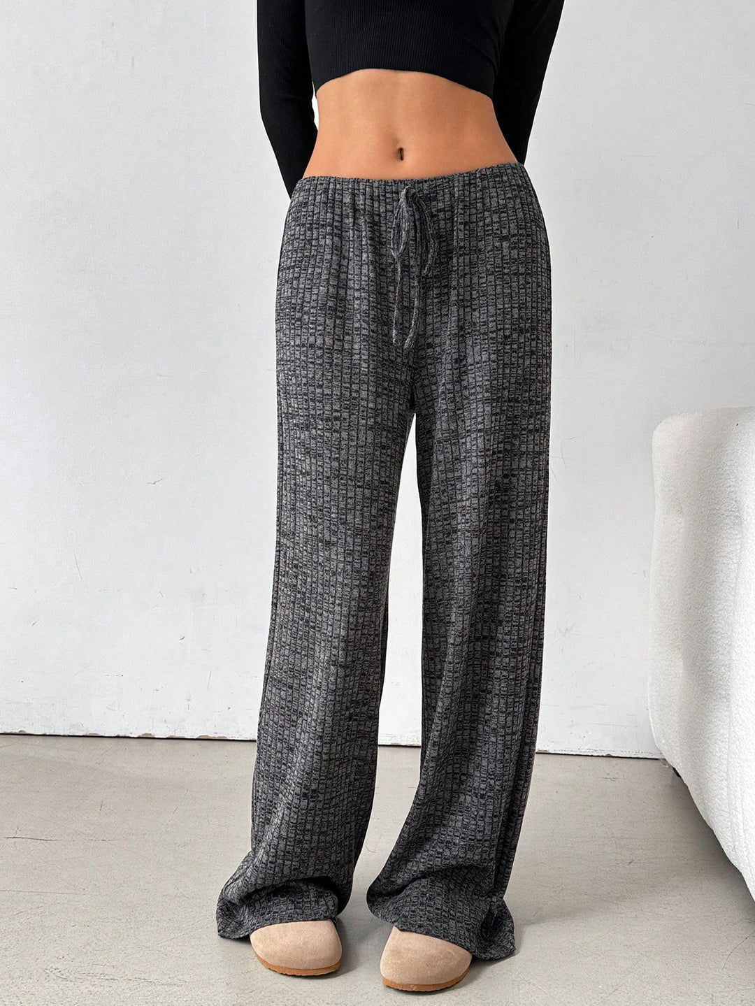 Damen komfortable Relaxhose mit weitem Schnitt und verstellbarem Kordelzug EB