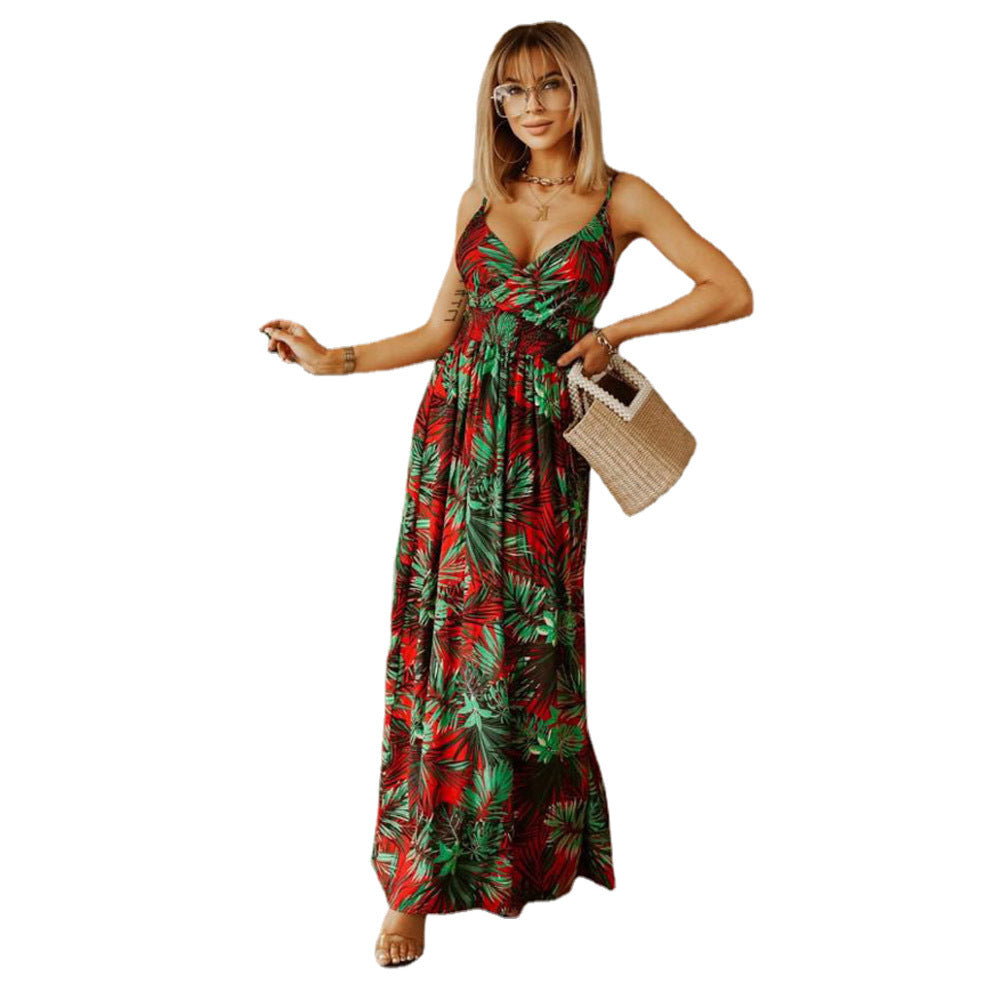 Damen Maxikleid mit floralen Mustern und raffiniertem Schnitt EB