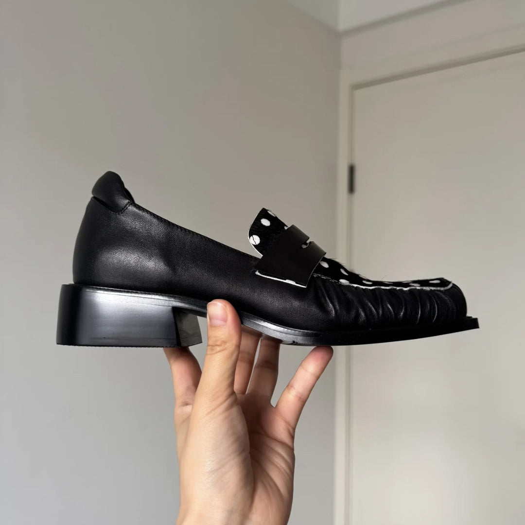 Damen Mokassins mit modernem Polka-Dots-Design und komfortabler Sohle EB