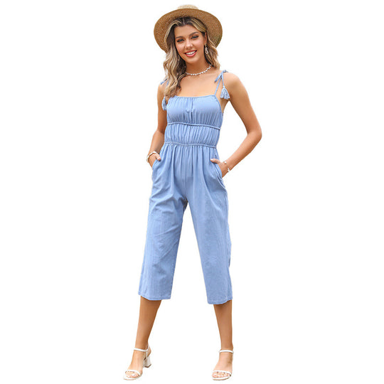 Damen Jumpsuit mit elastischem Bund und dezentem Oben EB