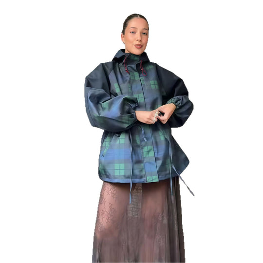 Damen Utility-Jacke mit auffälligem Karomuster und lässiger Passform EB