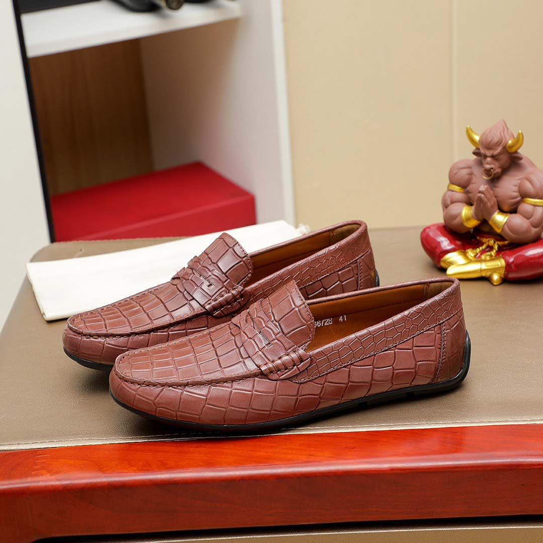 Herren Mokassin im eleganten Krokodil-Leder-Design EB