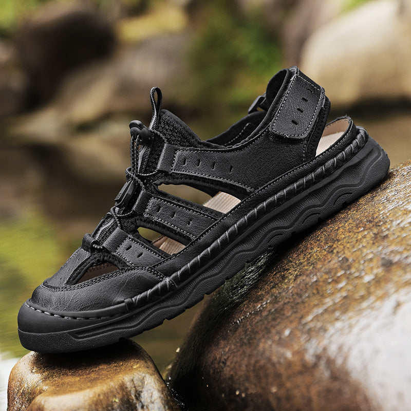 Herren Bequeme Outdoor-Sandalen mit verstellbarem Riemensystem und rutschfester Sohle EB