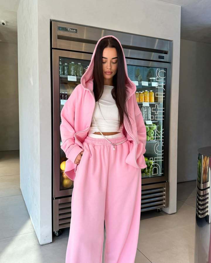 Damen Oversized Hoodie-Set mit weiten Hosen EB