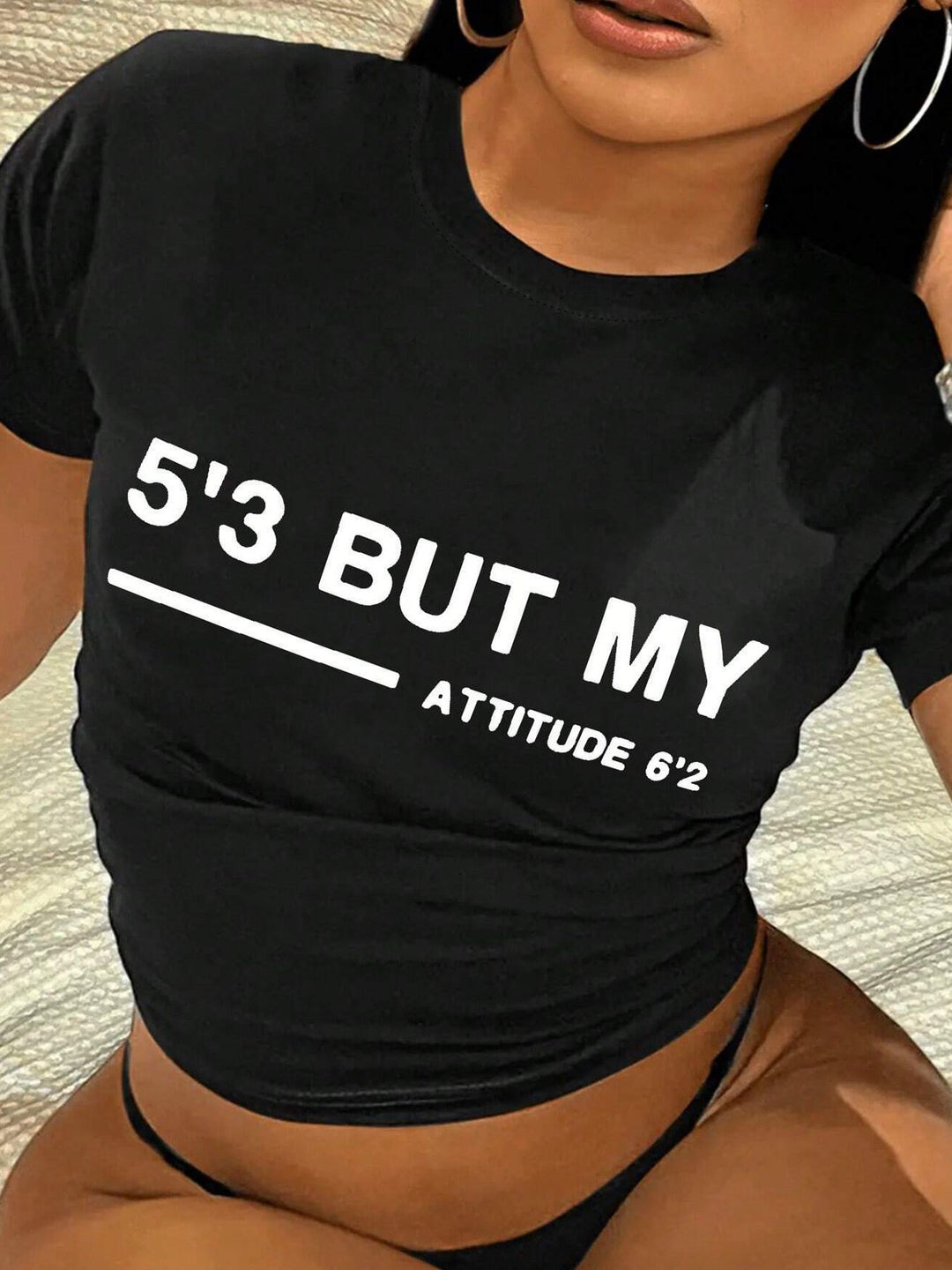 Damen Crop-T-Shirt mit kreativem Telefon-Design EB