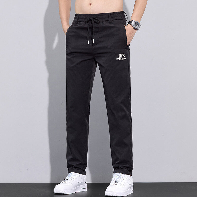 Herren Sportliche Freizeithose mit verstellbarem Kordelzug und seitlichen Reißverschlusstaschen EB