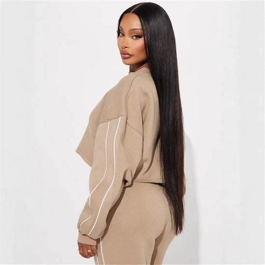 Damen lässiger Crop-Top Hoodie EB