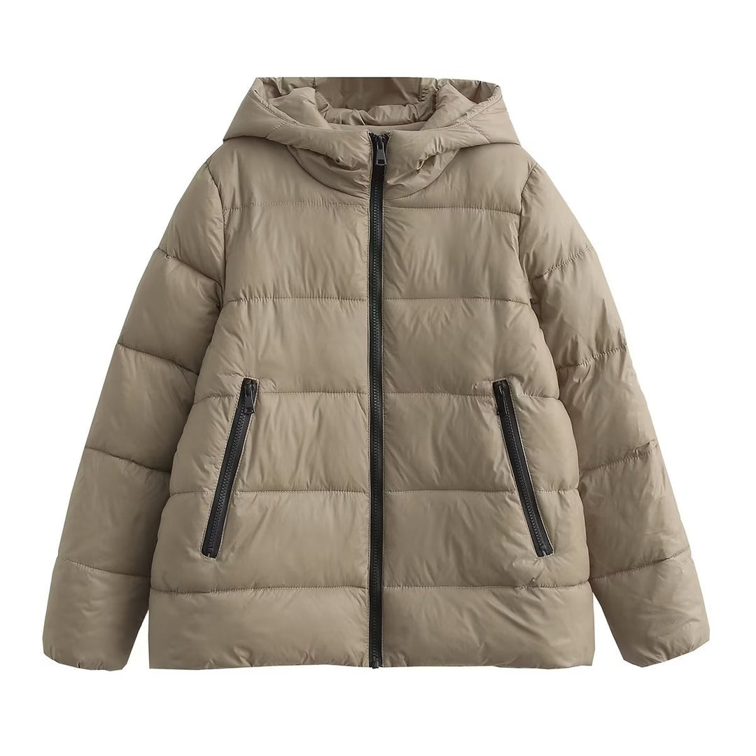 Damen wärmeisolierende Kunstfaserjacke mit abnehmbarer Kapuze EB
