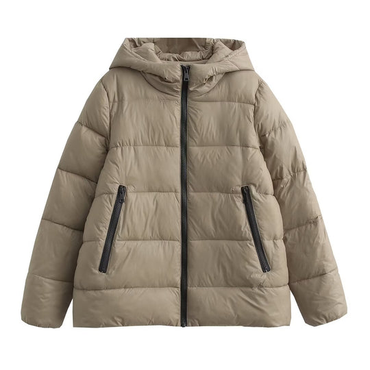 Damen wärmeisolierende Kunstfaserjacke mit abnehmbarer Kapuze EB