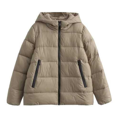 Damen wärmeisolierende Kunstfaserjacke mit abnehmbarer Kapuze EB