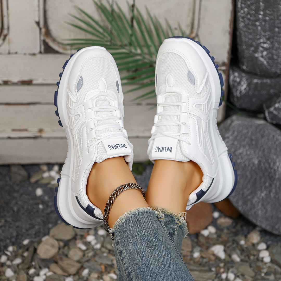 Damen Sportliche Sneaker mit atmungsaktivem Mesh-Obermaterial und rutschfester Sohle EB