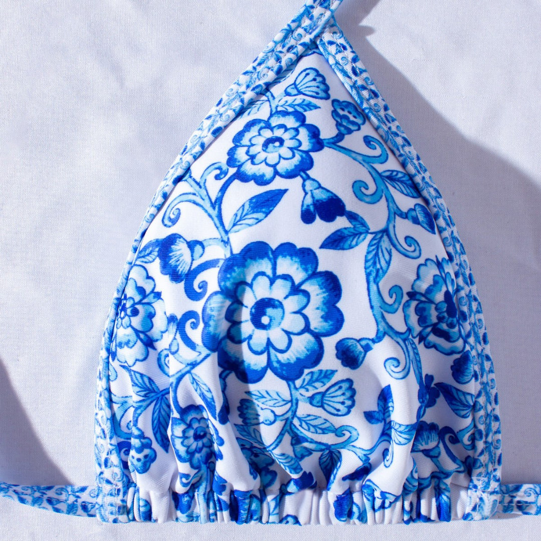 Damen Triangle-Bikini mit boho-inspiriertem floralen Muster EB