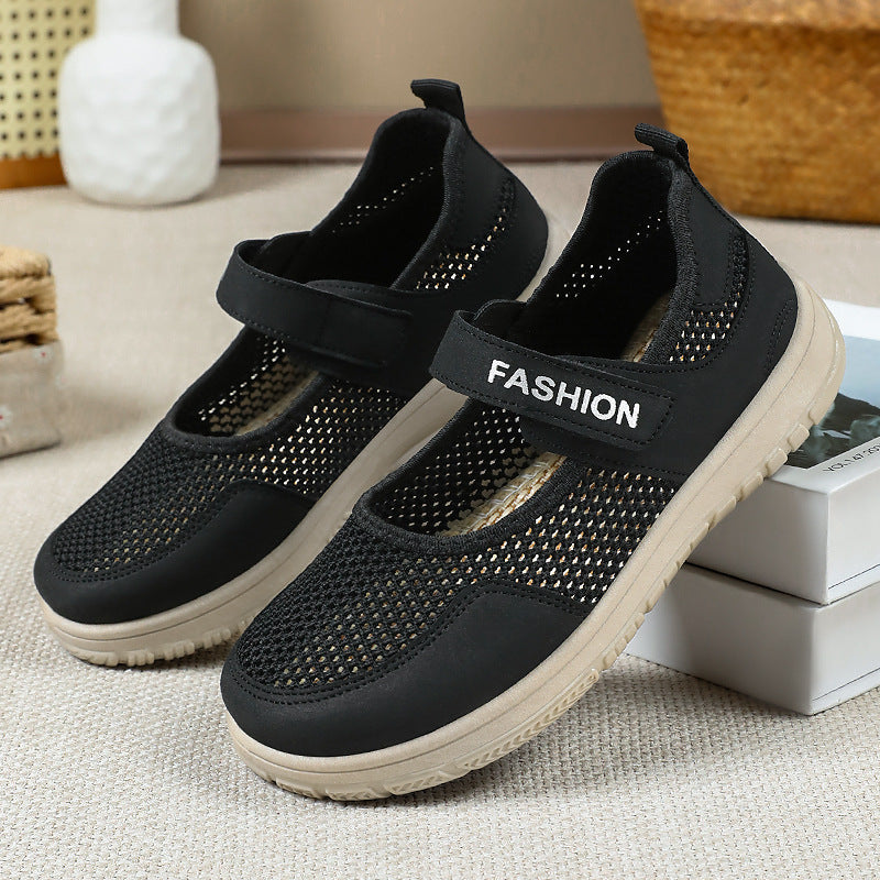 Damen luftige Leichtgewicht Sneakers mit Klettverschluss EB