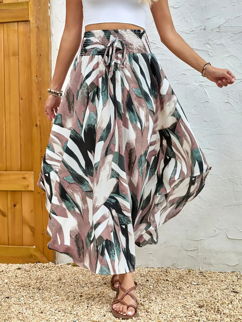Damen Eleganter Maxirock mit modernem Chevron-Muster EB
