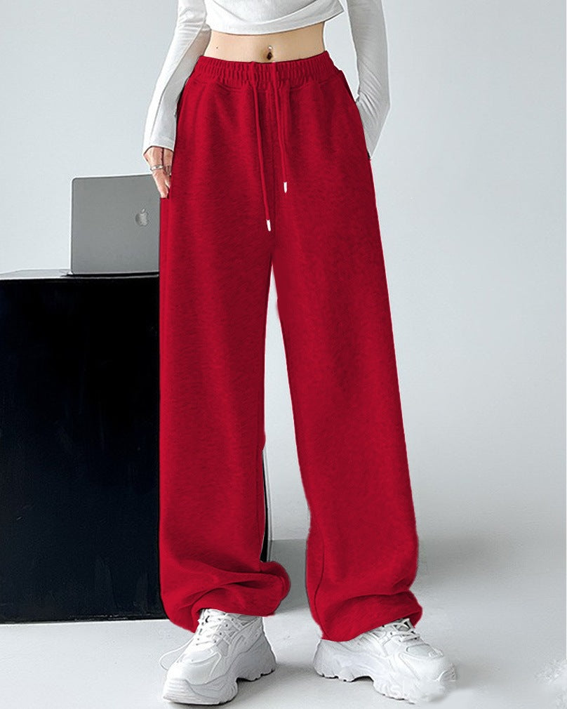 Damen nan extraweite Palazzo-Sweathose mit hohem Komfortbund, seitlichen Eingrifftaschen, Schlitz am Saum und Kordelzug EB