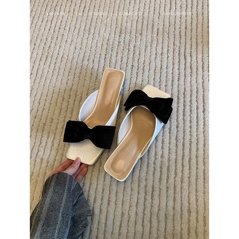 Damen elegante Slipper mit zierlichem Schleifendetail EB