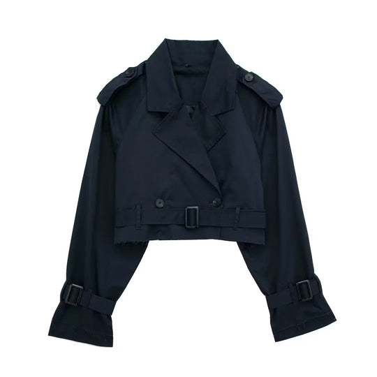 Damen moderne cropped Trenchjacke EB