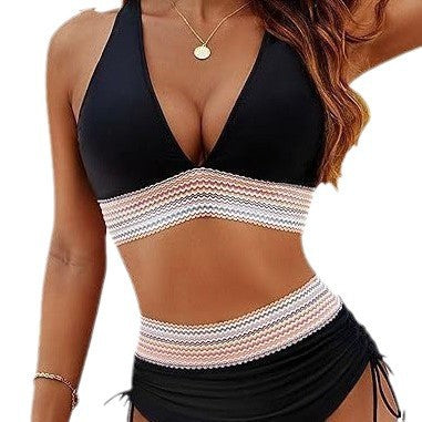 Damen Hochtailliertes Bikini-Set mit verstellbaren Trägern EB