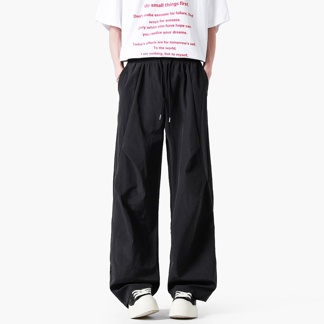 Unisex elegante Freizeithose mit hohem Bund und lockerer Passform EB