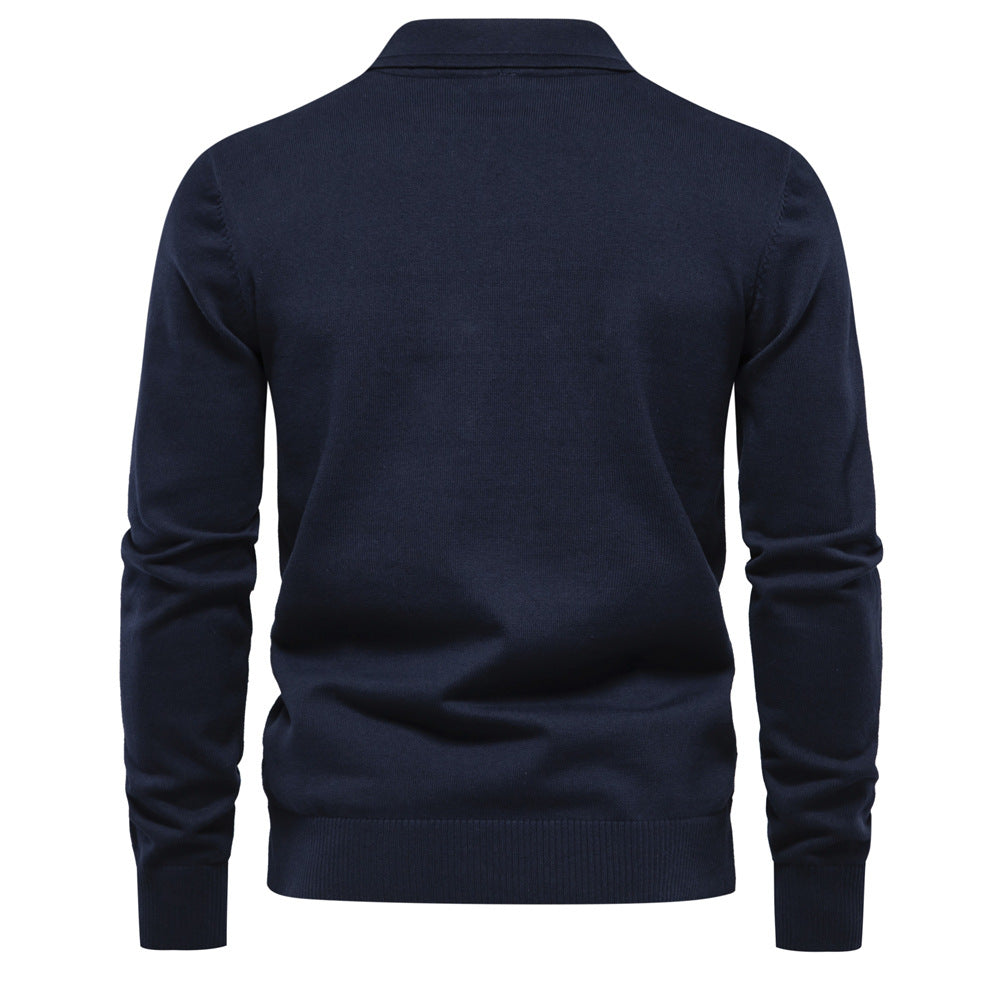 Herren Polo-Pullover mit strukturiertem Diamantmuster und klassischem Kragen EB