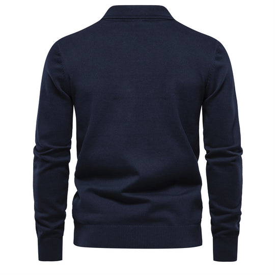 Herren Polo-Pullover mit strukturiertem Diamantmuster und klassischem Kragen EB