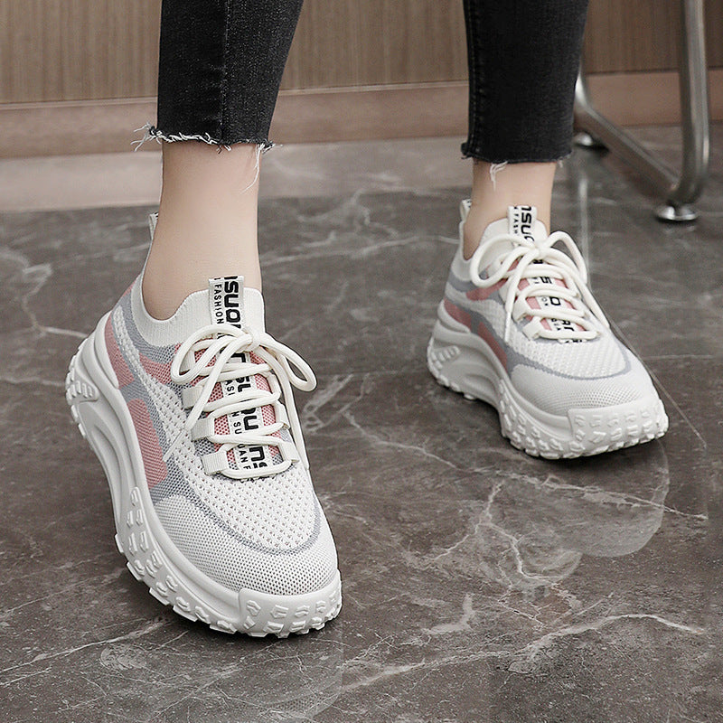 Damen sportliche Strick-Sneaker mit atmungsaktivem Obermaterial und rutschfester Sohle EB