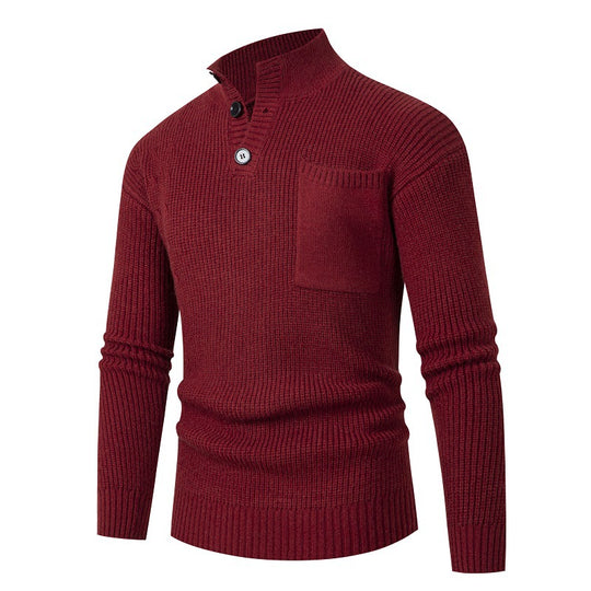 Herren Hochwertiger Pullover mit Modalmuster und Brusttasche EB