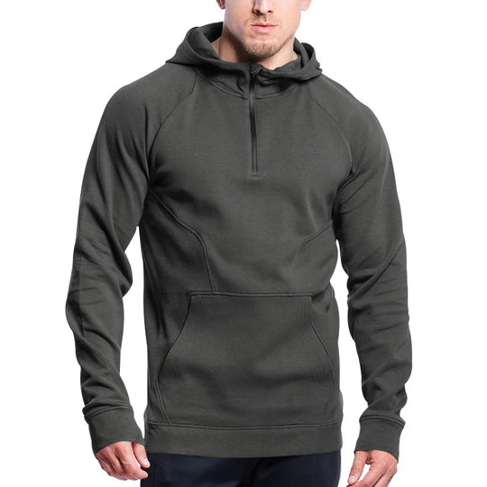 Herren Funktionshoodie mit halbem Reißverschluss und praktischen Taschen EB