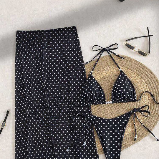 Damen Stilvolles Strandkleid mit Punkten EB