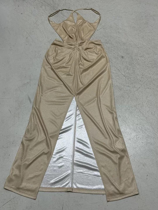 Damen glamouröses Abendkleid mit tiefem Rückenausschnitt und raffinierter Drapierung EB