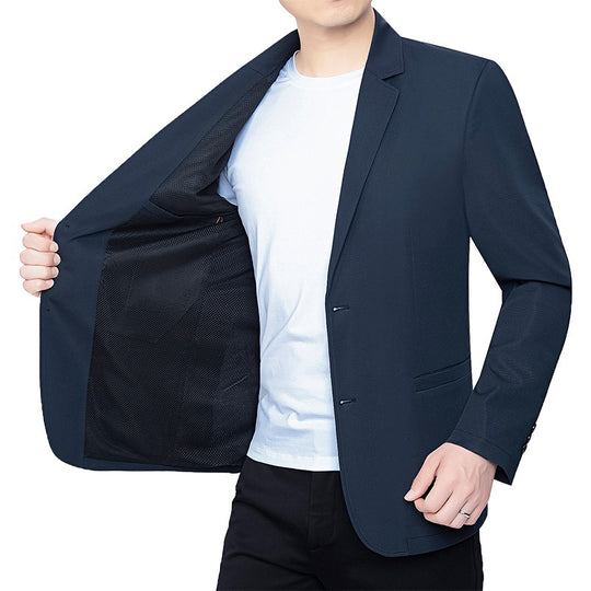Herren Blazer schlanker Schnitt Business-Casual mit atmungsaktivem Meshfutter und Stretch EB