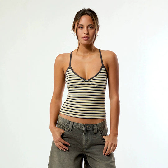 Damen Camisole-Top im lässigen Streifendesign mit verstellbaren Trägern EB