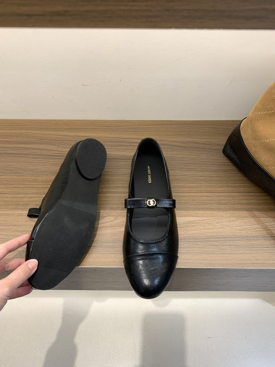 Damen Elegante Mary Jane Ballerinas mit modischem Riemchen und komfortablem Fußbett EB