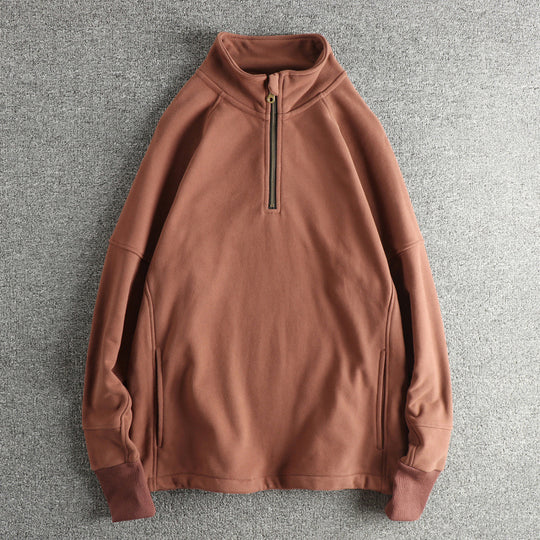 Herren Fleecejacke mit halbem Reißverschluss und seitlichen Eingrifftaschen EB
