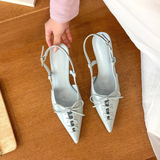 Damen Slingback-Pumps mit raffinierter Schnürungsdetails und elegantem Design EB