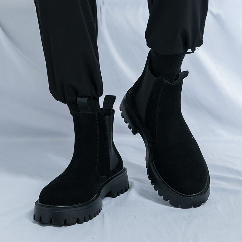 Damen Modische Chelsea-Stiefel mit rutschfester Sohle und elastischen Einsätzen EB